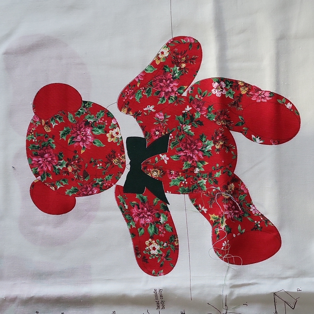 Christmas Teddy Bear Panel to sew